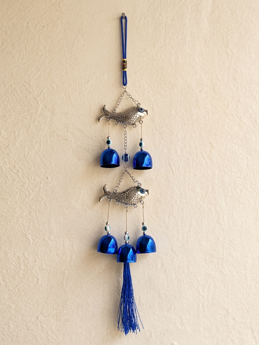 Evil Eye Fish Wind Chime Wall Hanging