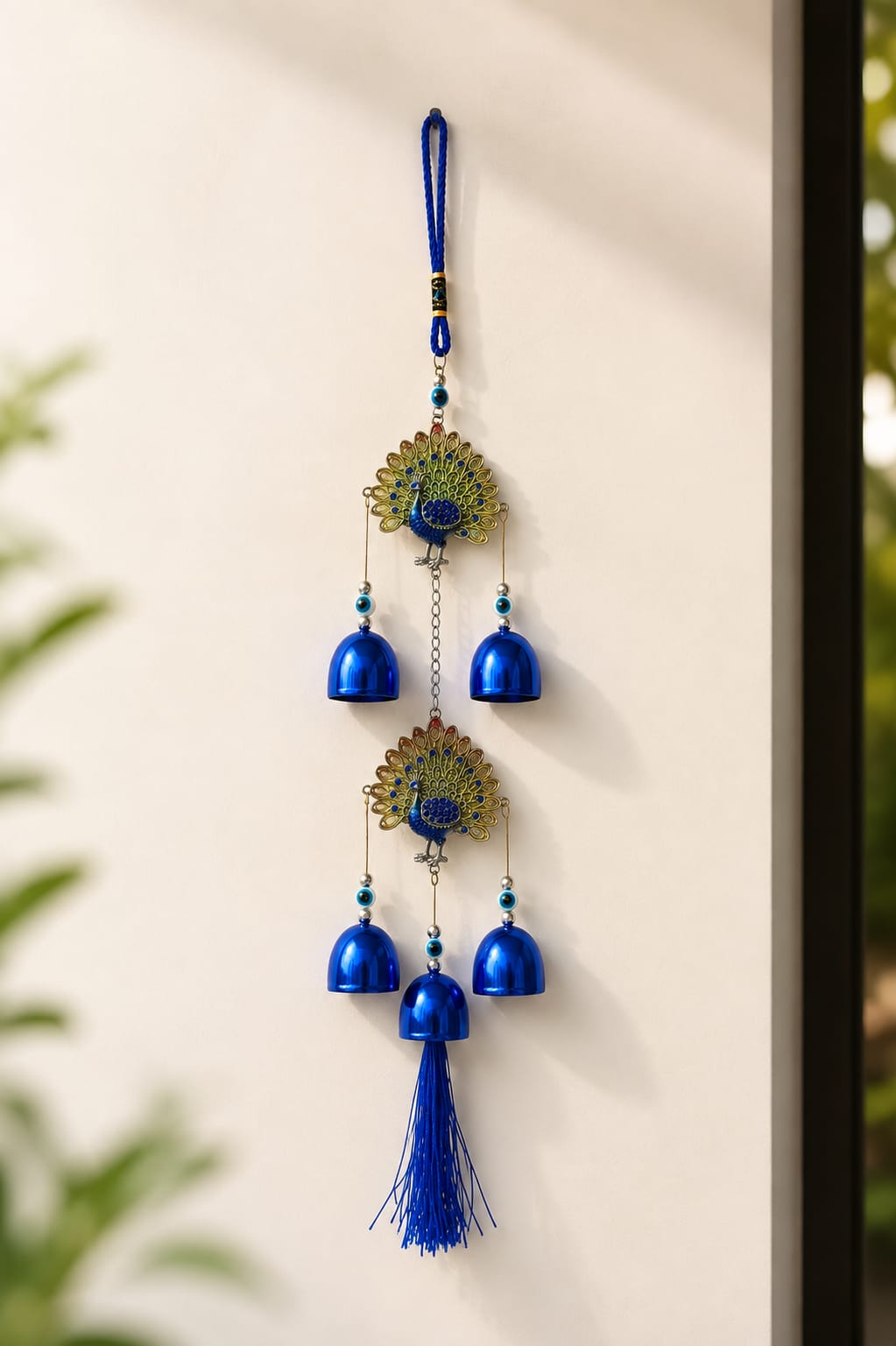 Peacock Wind Chime Wall Hanging