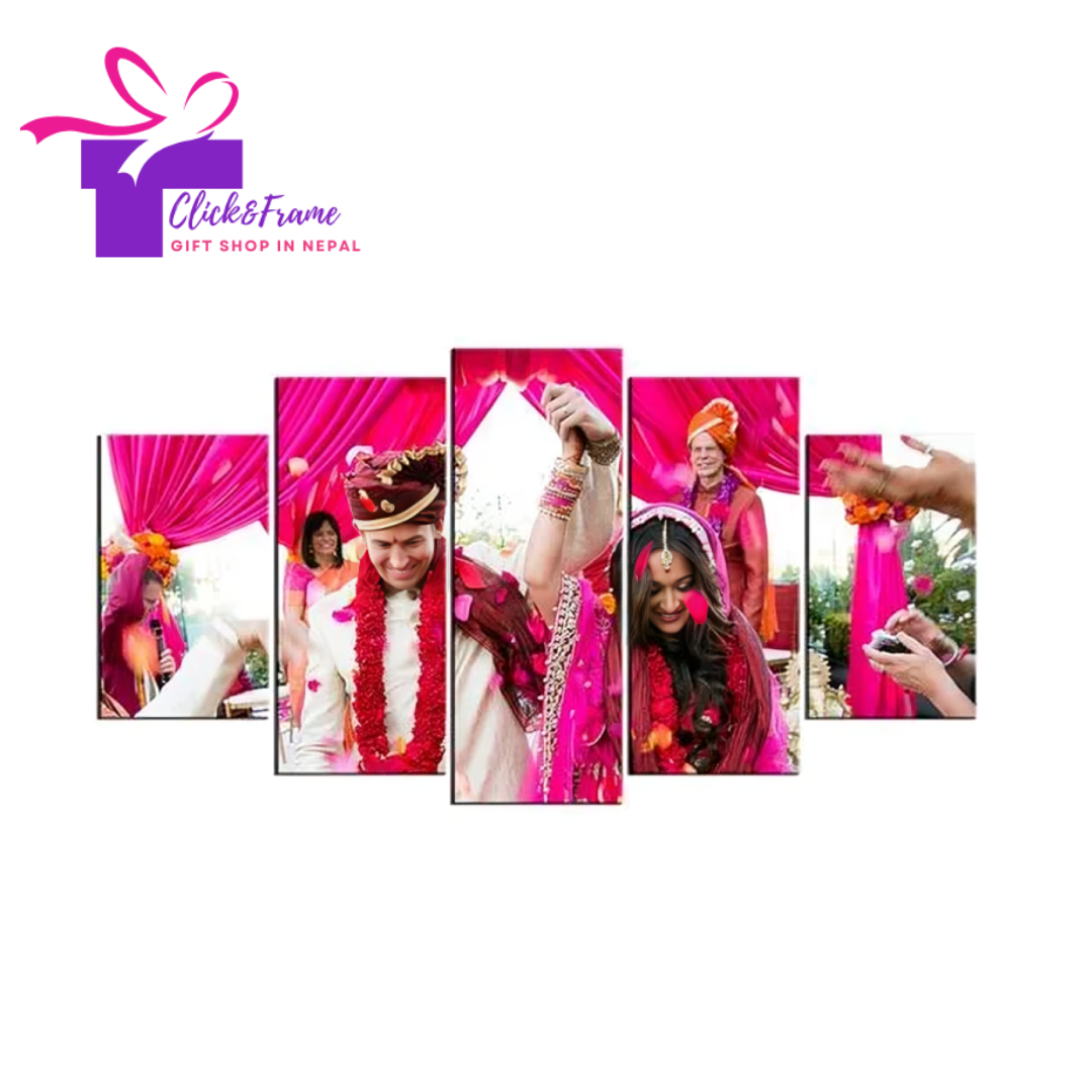 5-Panel Personalized Marriage Canvas CF_005  ( 5 * 3 ft)